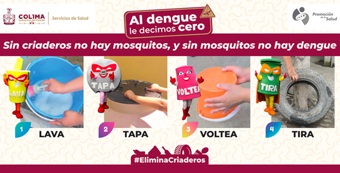 ¡Sin criaderos no hay mosquitos! ¡Todas y todos contra el dengue, zika y chikungunya!